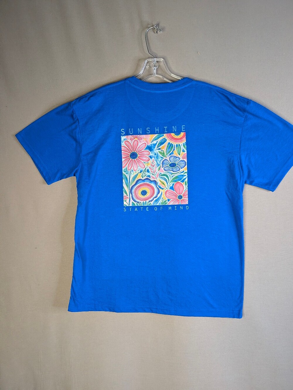 Various Sizes- Sunshine State Of Mind Floral SS Tee- Blue- NWT